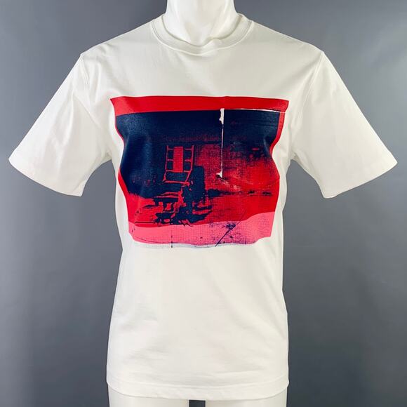 S Electric Chair White Red Print Cotton One Pocket T-shirt - Picture 1 of 10